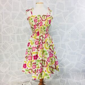 Naupaka Hawaiian Hula Girl Floral Dress Medium